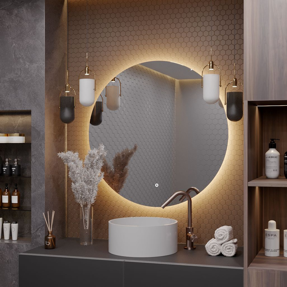 L’art de la réflexion : la clé d’une salle de bains élégante avec un miroir 70x70 cm